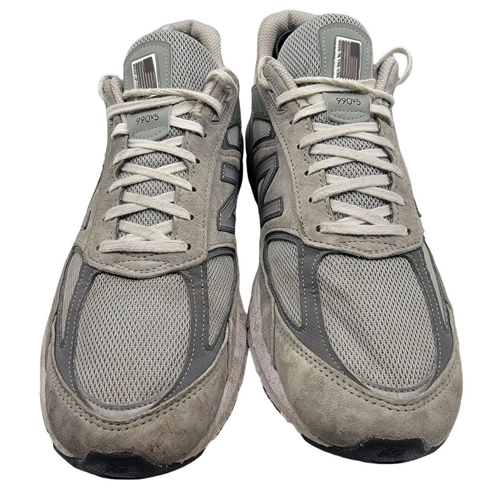 New Balance 990v5 Made In USA Grey Mens Size 14 Running Shoes - M990GL5 - Picture 2 of 12